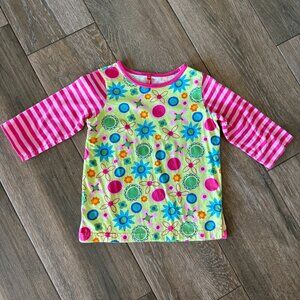 Hanna Andersson girls colorful floral bright long sleeve T shirt size 130-US 8